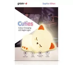 GROOV-E Cuties Sophie Kitten Kids Multicolour Night Light - USB Rechargeable