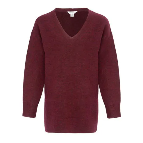 Miso V Neck Loose Stripe Sweater Dress Women