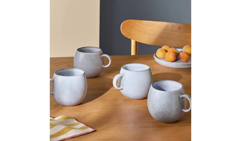 Habitat Evora Set of 4 Stoneware Mugs - Blue