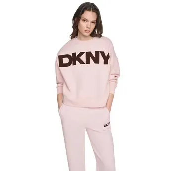 DKNY Women's Jumbo Logo Sport Crew Neck Oversized-Fit Sweatshirt