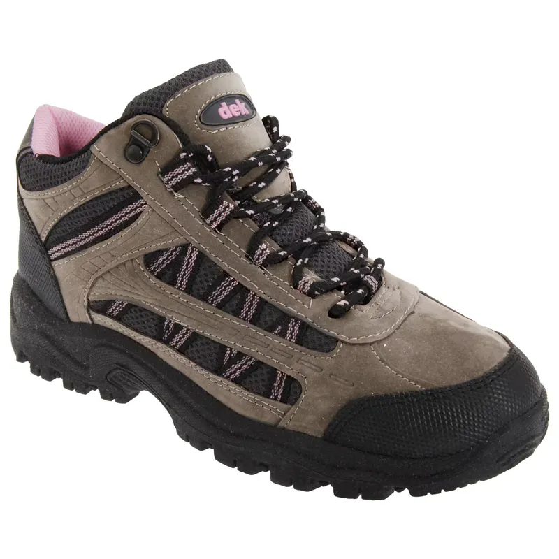DEK Womens/Ladies Grassmere LaceUp Ankle Trek & Trail Boots (Grey/Pink)