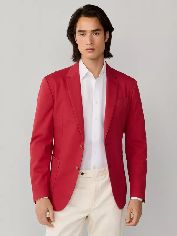 Hackett London Unlined Single-Breasted Blazer, Light Red