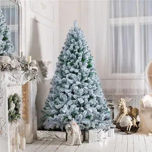 Yaheetech Snow Flocked Artificial Christmas Fir Tree - Green & White / 6ft