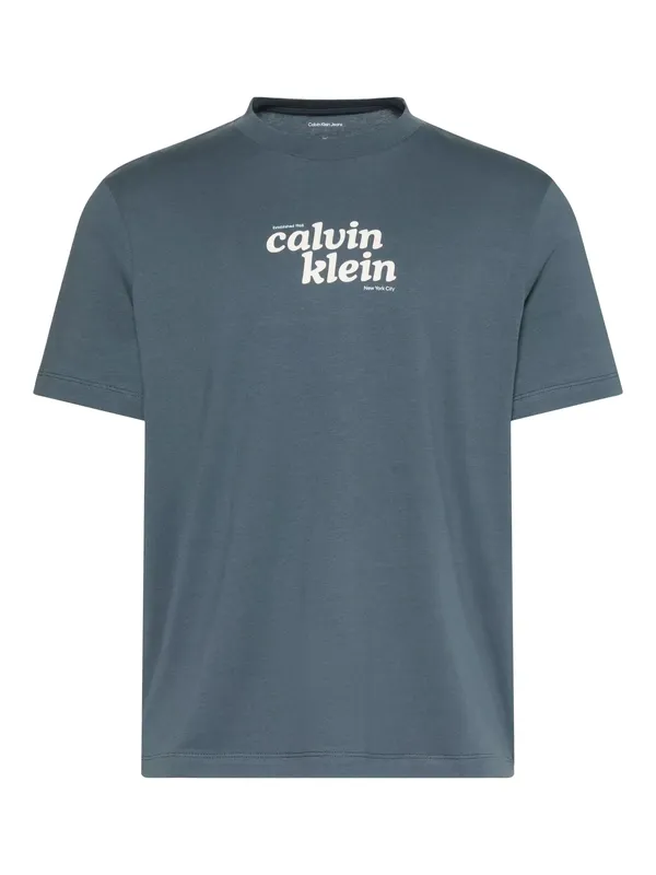 Calvin Klein Logo Print Crew Neck Cotton T-Shirt