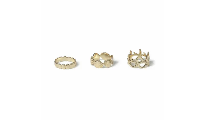 Freedom Sealife Motif Rings Set