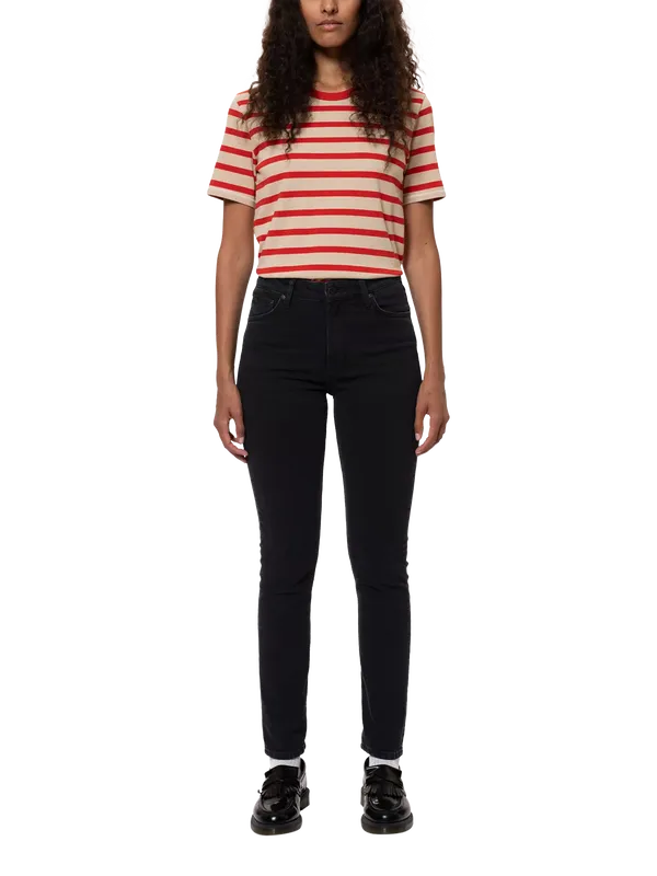 Nudie Jeans Mellow Mae Organic Cotton Rich Jeans, Black