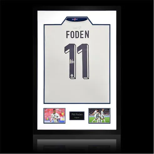 The Fan Cave Phil Foden Signed England 2024 Shirt Premium Frame