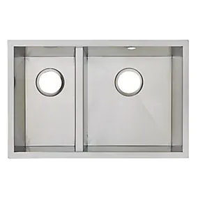 Cooke & Lewis Cajal Stainless steel 1.5 Bowl Sink 450mm x 692mm