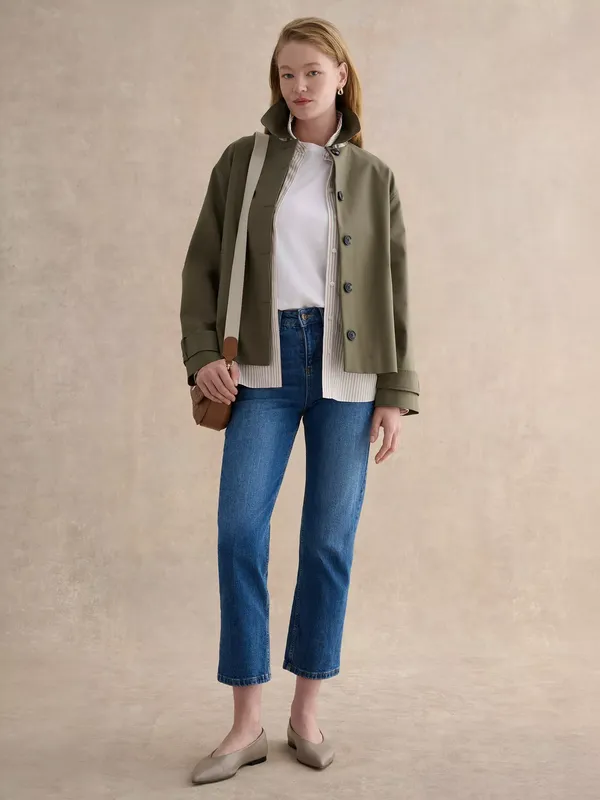Hobbs Frida Shower Resistant Trench Jacket, Olive Green