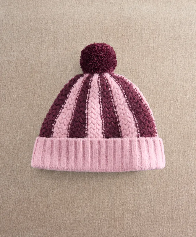 Mamas & Papas Knitted Pom Pom Hat - Stripe