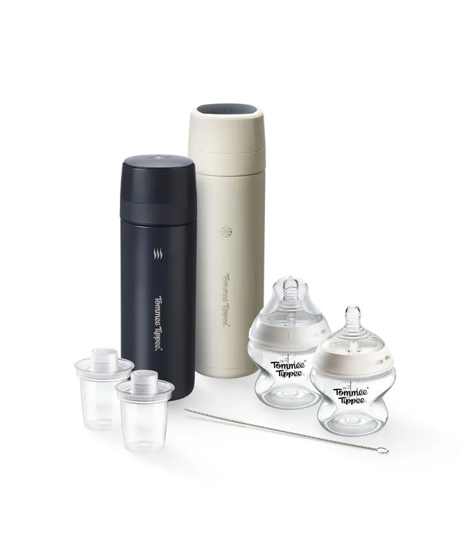 Tommee Tippee PrepGo Portable Formula Feed Maker & Newborn Bottles - Black and White