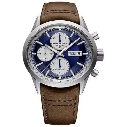 RAYMOND WEIL Men's Freelancer Automatic Stainless Steel Leather Auto Analogue Watch