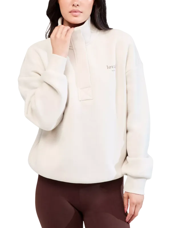 Lovall Heavyweight Cotton Blend Quarter Zip Sweatshirt