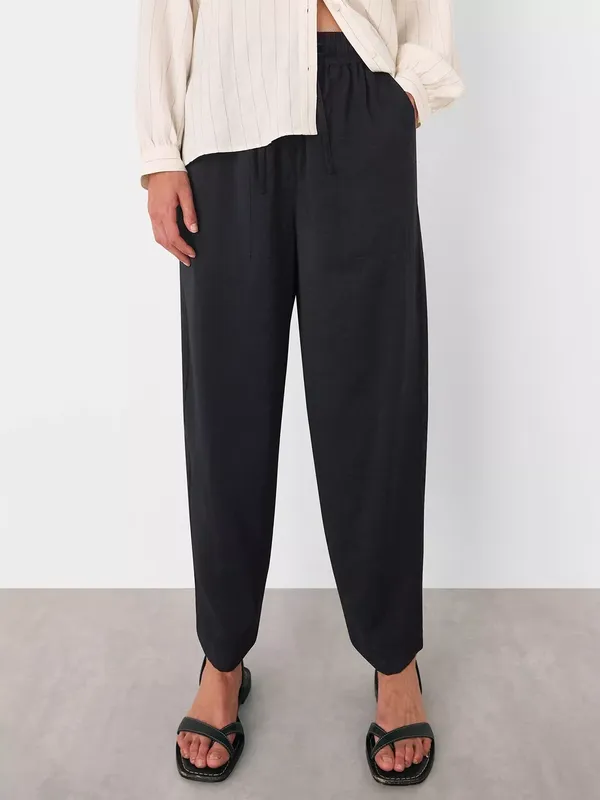Whistles Tie Waist Trousers, Black