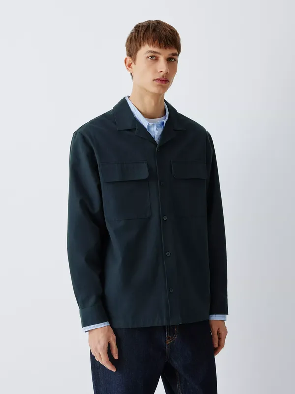 Kin Long Sleeve Pocket Shirt, Dark Blue