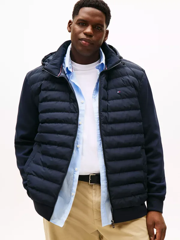 Tommy Hilfiger Intechno Knit Zip Hooded Jacket, Desert Sky
