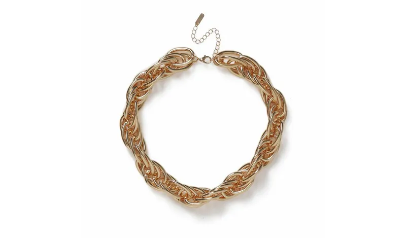 Freedom Gold-tone Chunky Twist Chain Necklace