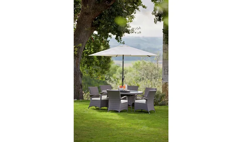 Argos Home Seychelles 6 Seater Rattan Effect Patio Set - Grey