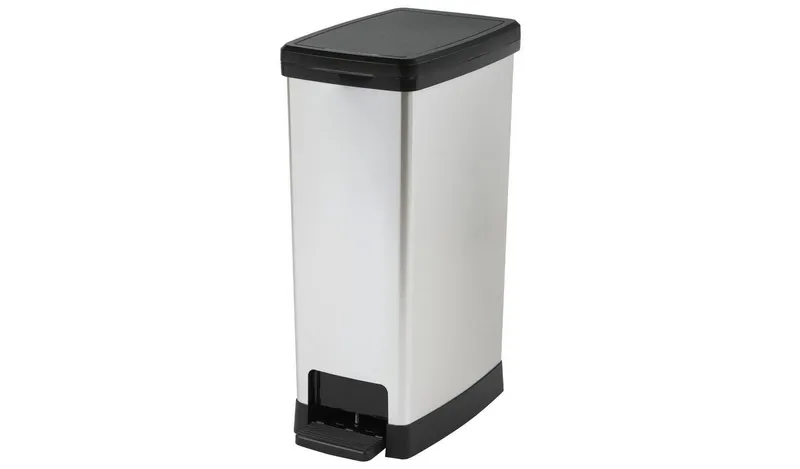 Moda 40 Litre Slim Pedal Bin - Silver