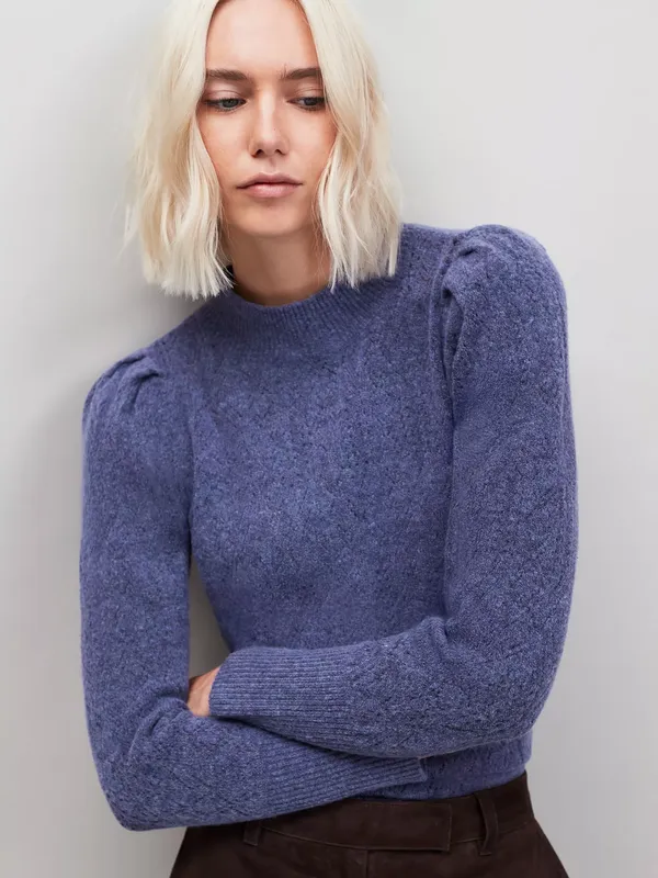 Ro&Zo High Neck Pointelle Knit Jumper