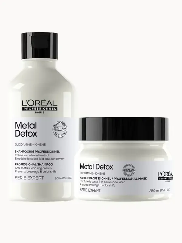 L'Oréal Professionnel Metal Detox Shampoo 300ml & Hair Mask 250ml For Breakage & Colour Protection Against Hard Water