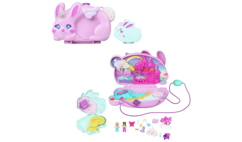 Polly Pocket 2-in-1 Bunny, Fun Wearable Purse Playset 