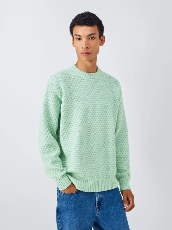 John Lewis Textured Stitch Crew Neck Jumper