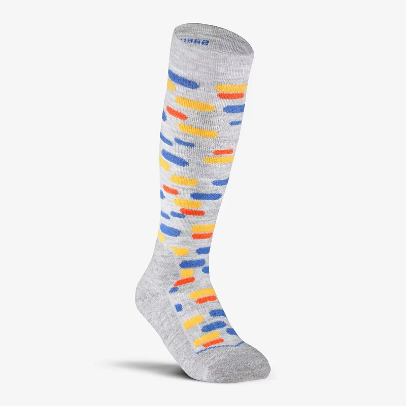 WEDZE KIDS’ SKI AND SNOWBOARD SOCKS 500 - PATTERNED