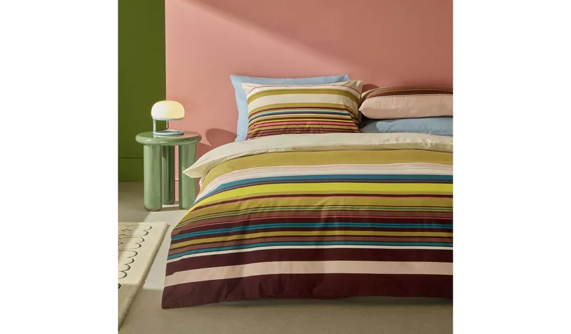 Habitat Archive Cotton Stripe Bedding Set - Superking