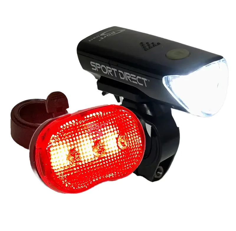 AWE MegaWhite Front/Rear Bike Light Set SD 50 Lumens Batt. High Visibility SEE VIDEO