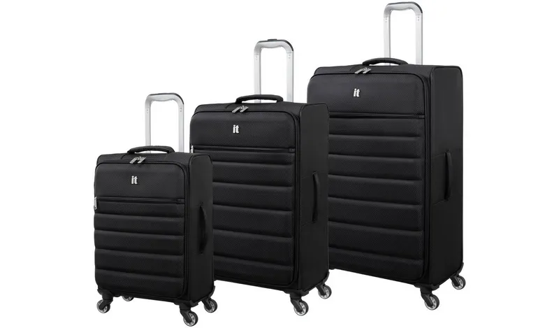 it Luggage Striving 3pc 8 Wheel Suitcase Set - Black