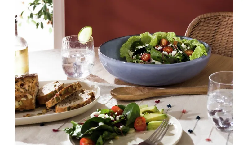 Habitat Evora Stoneware Serving Bowl - Blue