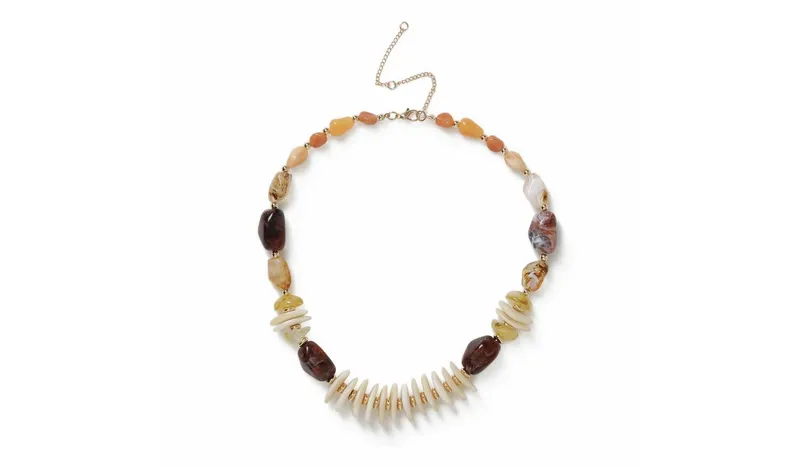 Freedom Orange Muti Beaded Boho Necklace