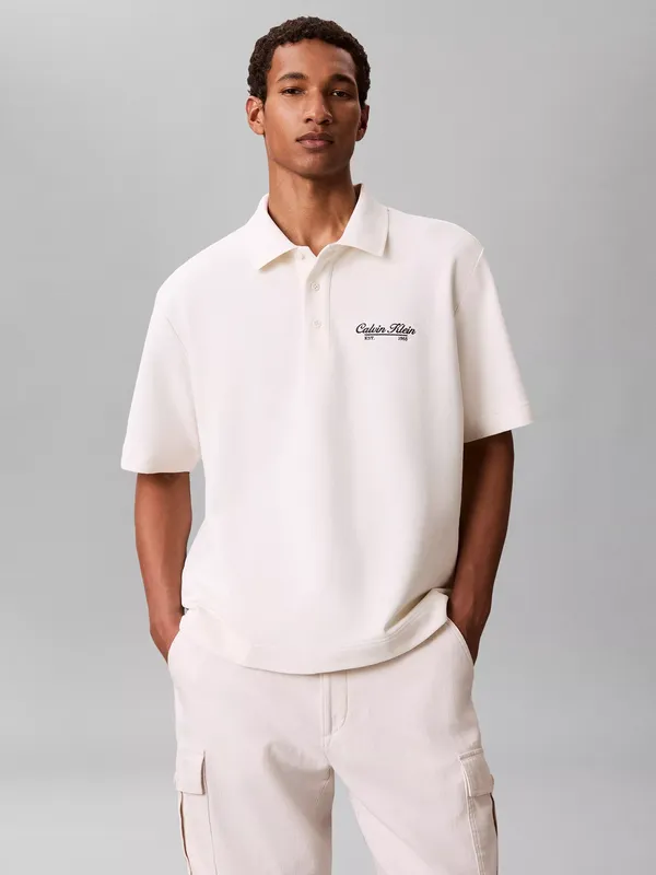 Calvin Klein Cotton Pique Polo Shirt, White