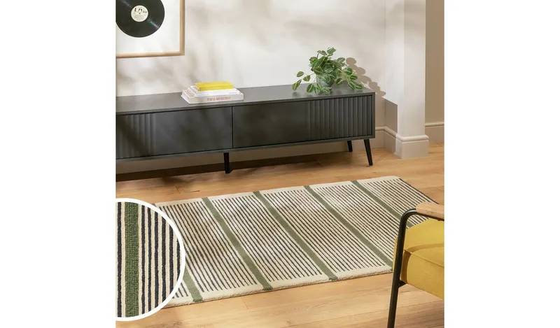 Habitat Archive Industrial Stripe Pile Rug - 160x230cm
