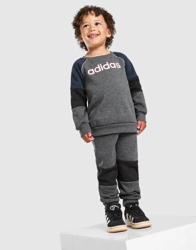adidas Linear Colour Block Crew Tracksuit Infant