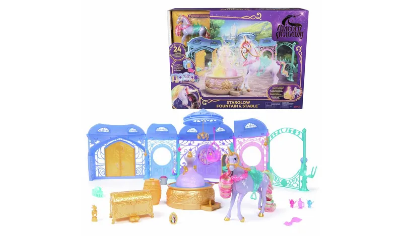 Unicorn Academy Starglow Fountain & Stable Playset