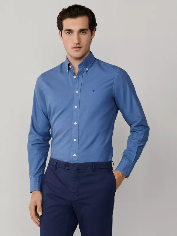 Hackett London Tailored Fit Garment Dyed Oxford Shirt