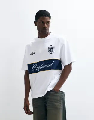 oversized tee with FA World cup England print in White