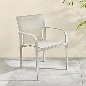 GoodHome Mallia Beige Metal Armchair