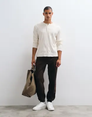 essentials oversized joggers in brown