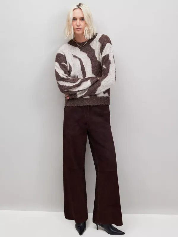 Ro&Zo Zebra Brushed Knit Jumper, Brown