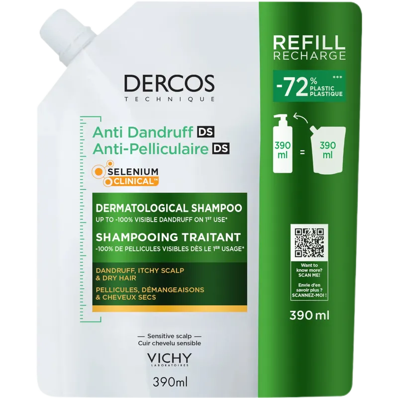 Vichy Dercos Anti-Dandruff Shampoo for Dry Hair Refill