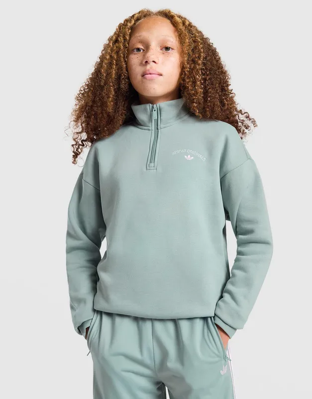 adidas Originals Girls' Varsity 1/4 Zip Sweatshirt Junior