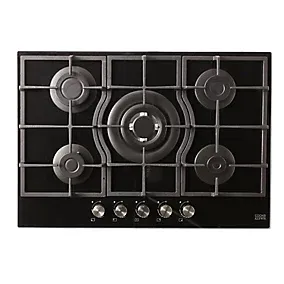 Cooke & Lewis CLGOGUIT5 5 burner Gas Hob 75cm - Black