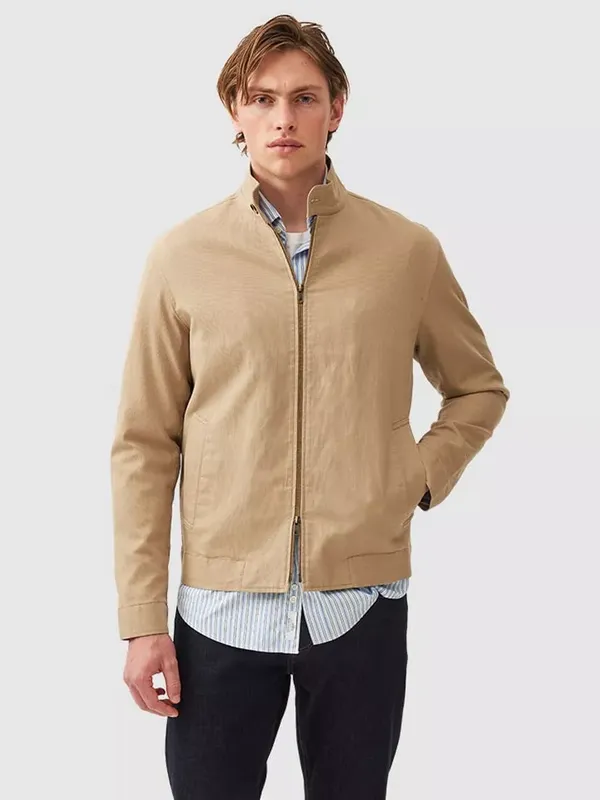 Rodd & Gunn Almadale Textured Linen Blend Harrington Jacket, Tan