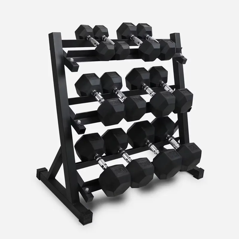 NORTHERN Hex Dumbbell Set 5-30kg with 3-Tier Rack