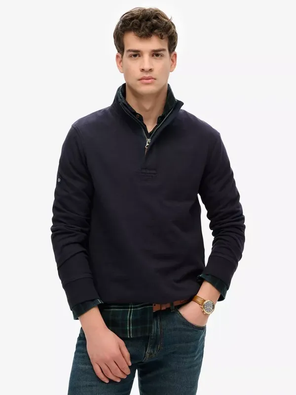 Superdry Classic Cotton Jersey Quarter Zip Henley