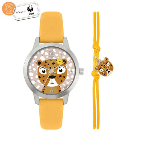 Tikkers Kids' Tikker x WWF Leopard Analogue Quartz Watch