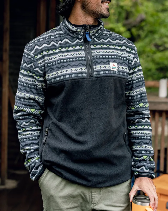 Passenger Clothing Set Off Polar 1/4 Zip Fleece - Mountain Geo Charcoal